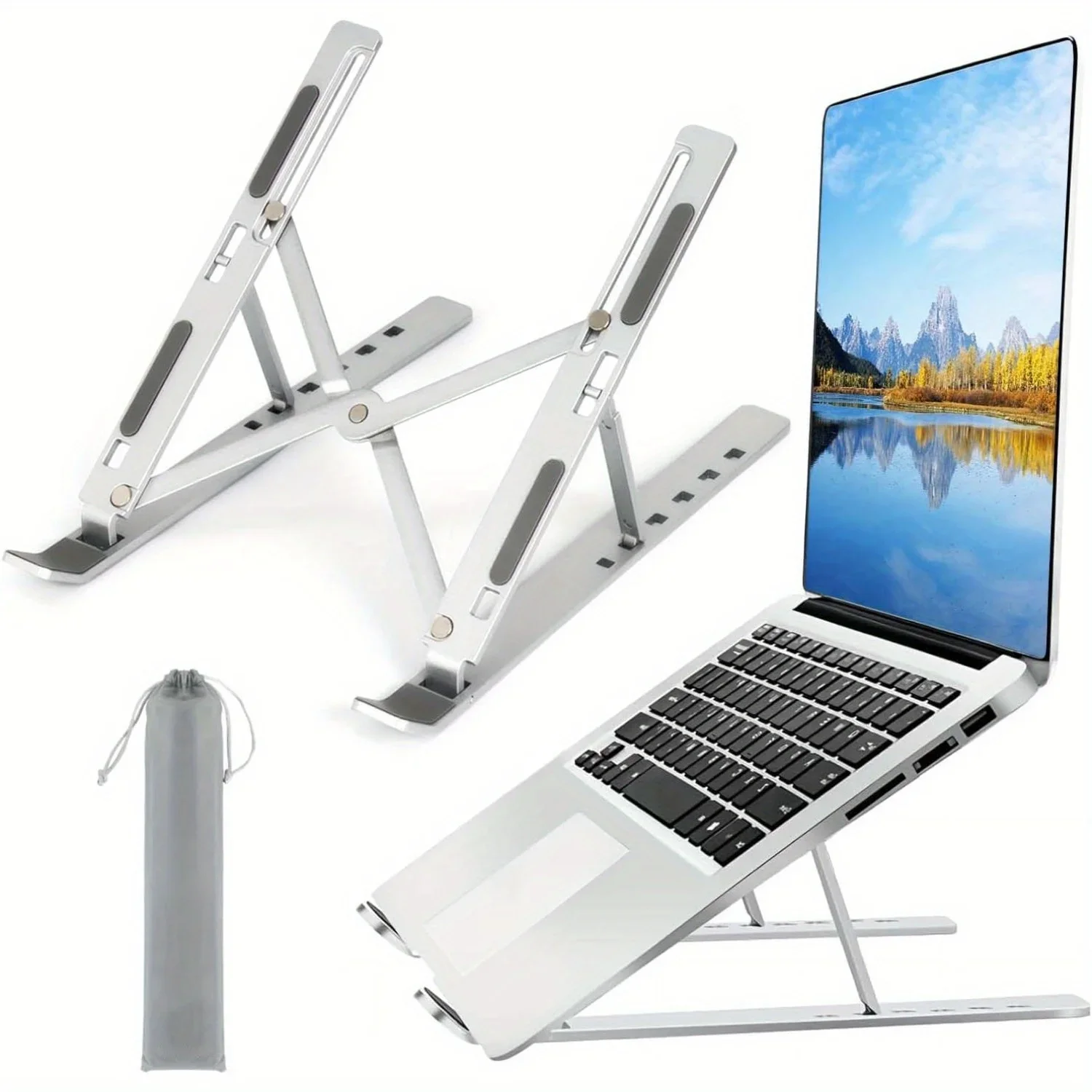 Laptop Stand Riser - Foldable Aluminum Laptop Riser Ergonomic Cooling
