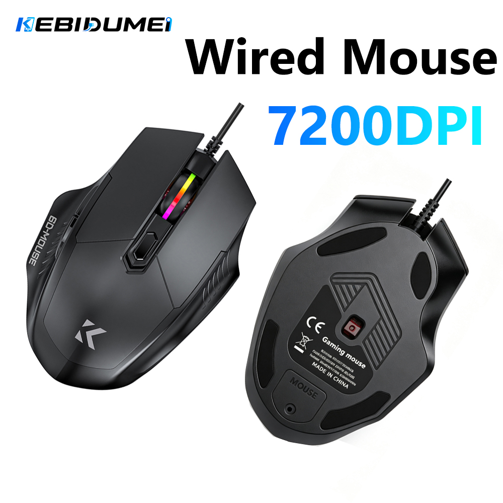 Laptop Electronics Accessories - KEBIDUMEI 7200DPI Wired Mouse 6 Buttons