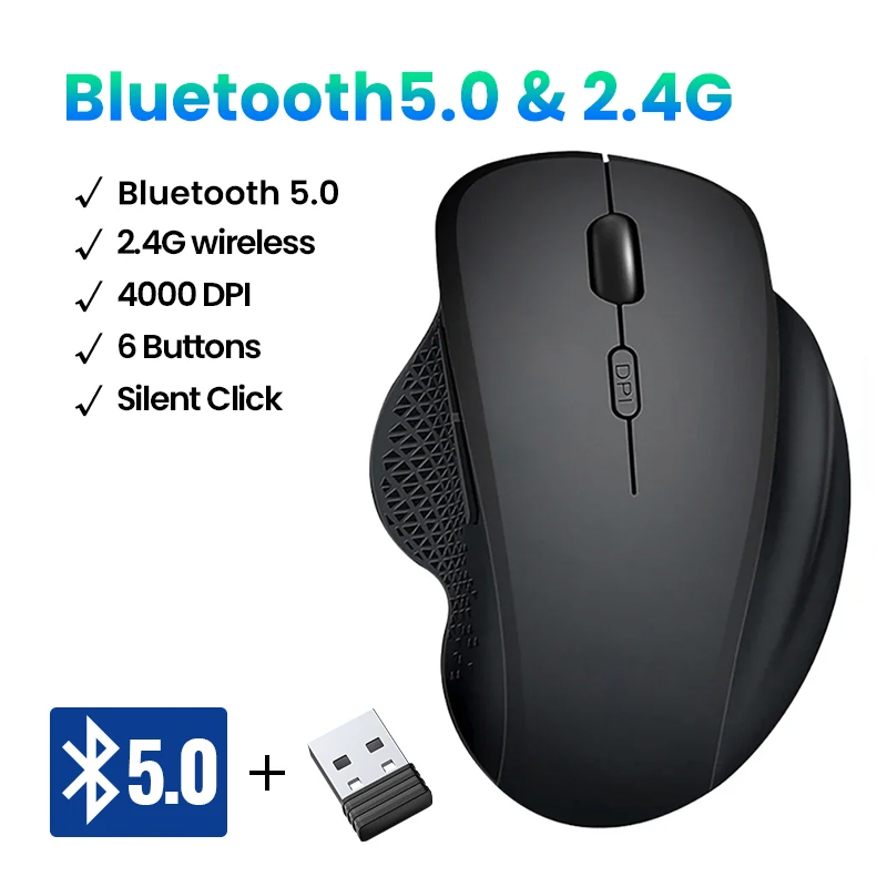 Laptop Electronics Accessories - Wireless Mouse Rechargeable Bluetooth Mouse 1600DPI